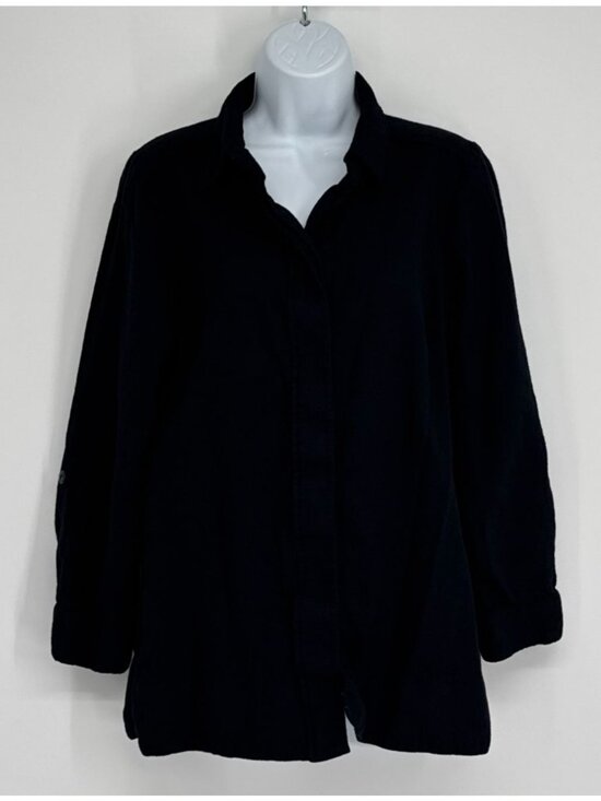 Pendleton Tops - Pendleton Women M Black Wool Blend Shacket Long Sleeve Gorp Granola